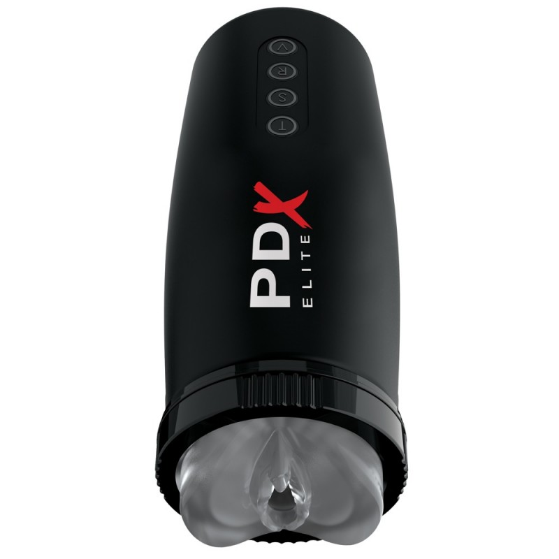 PDX Elite Moto Bator 2 - szívó, fel-le mozgó műpunci (fekete) 80589 termék bemutató kép