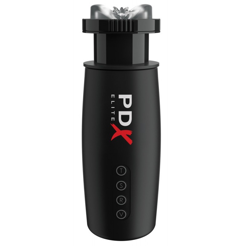 PDX Elite Moto Bator 2 - szívó, fel-le mozgó műpunci (fekete) 80591 termék bemutató kép