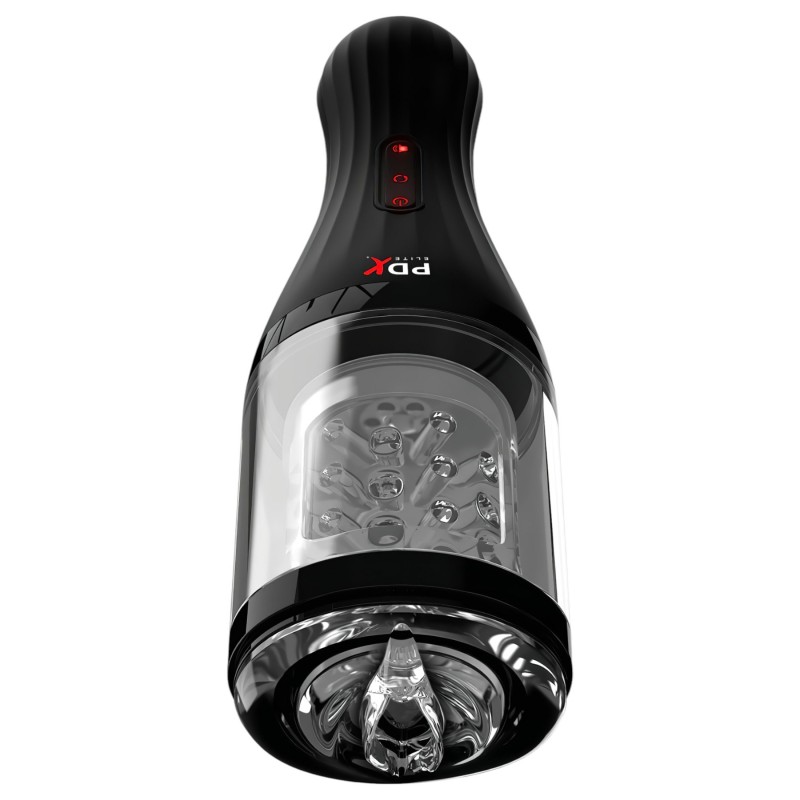 PDX Elite Rotobator - művagina, maszturbátor férfiaknak (átlátszó-fekete) 154959 termék bemutató kép