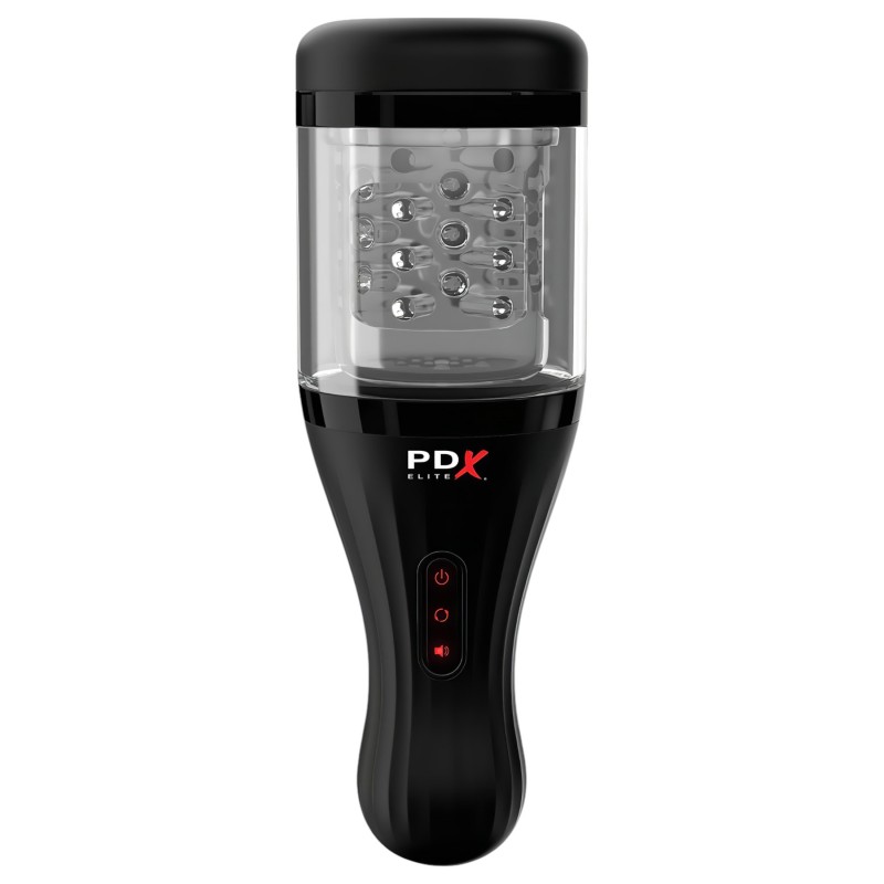 PDX Elite Rotobator - művagina, maszturbátor férfiaknak (átlátszó-fekete) 154960 termék bemutató kép