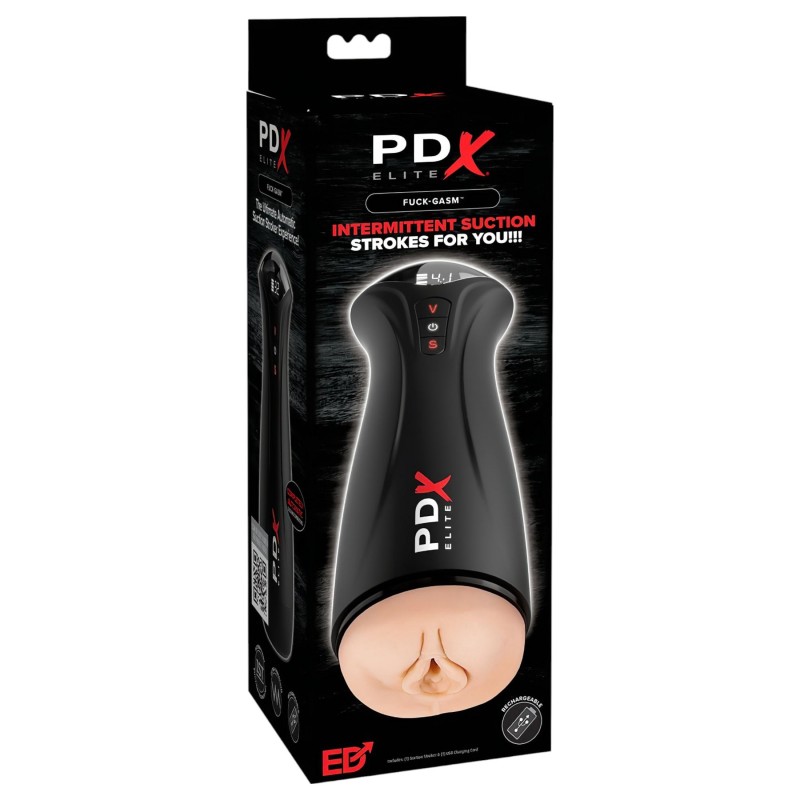 PDX Elite - szívó, rezgő maszturbátor (fekete) 120112 termék bemutató kép