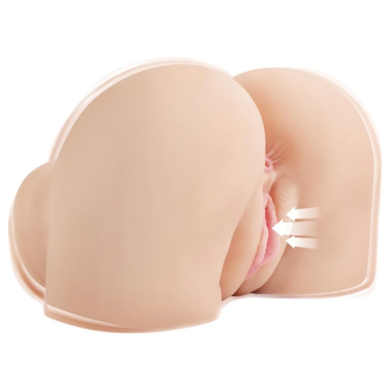 PDX Elite - szívó,rezgő 2in1 maszturbátor (natúr) 99617 termék bemutató kép