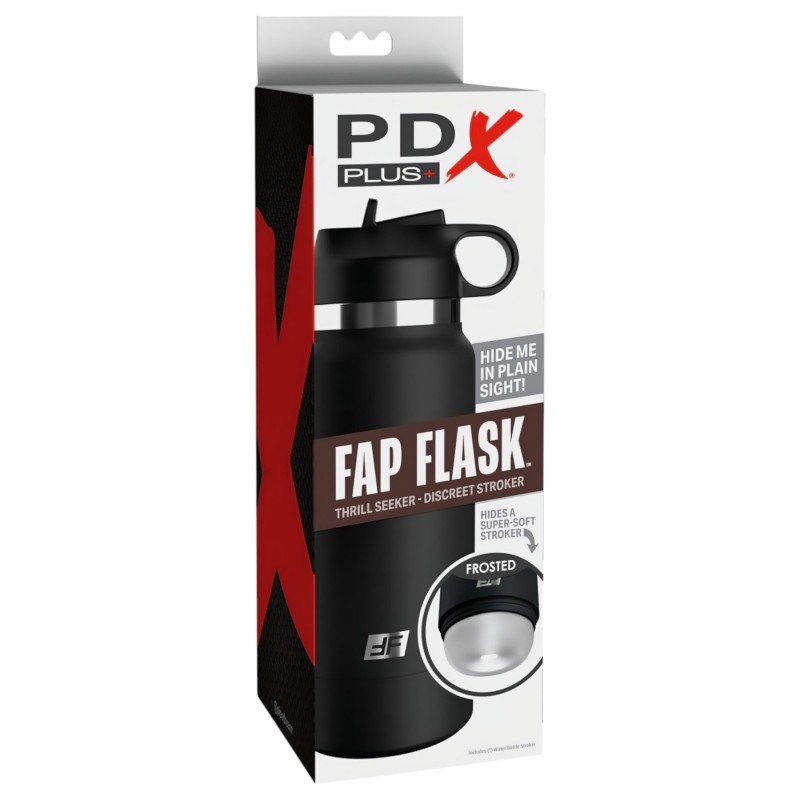 PDX - Fap Flask Thrill Seeker - maszturbátor kulacsban (fekete) 135482 termék bemutató kép