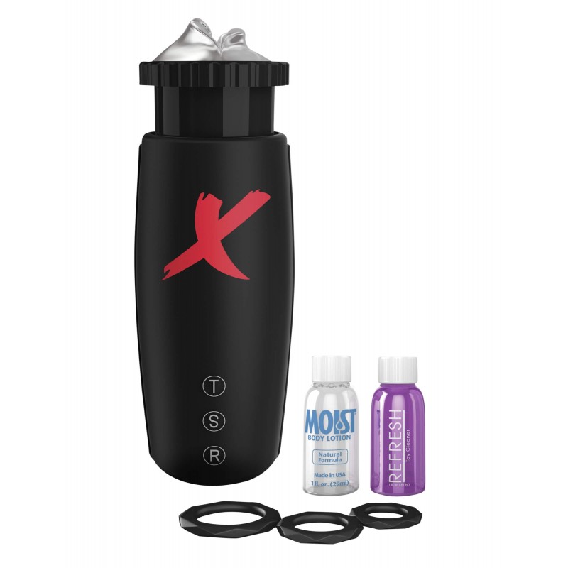 PDX Moto Bator - szívó, fel-le mozgó ajkak maszturbátor (fekete) 81894 termék bemutató kép