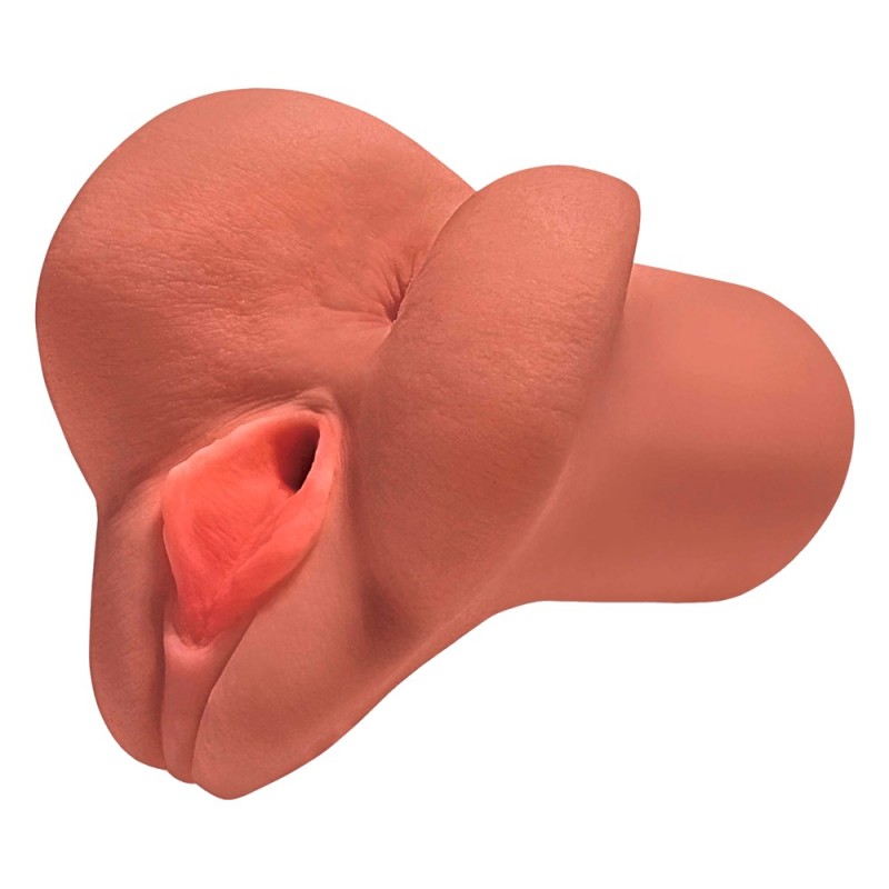 PDX Pick Your Pleasure - 2in1 punci és popsi maszturbátor (natúr) 45394 termék bemutató kép