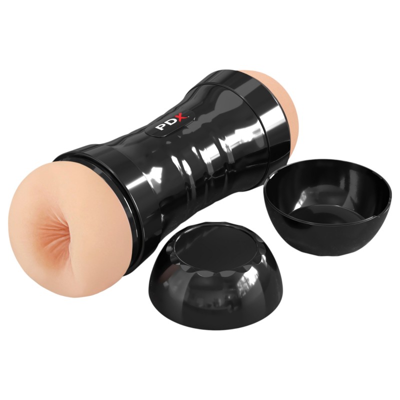 PDX Wet Pussies - élethű punci és popsi maszturbátor (natúr) 120052 termék bemutató kép