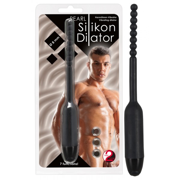 You2Toys Pearl Dilator - gömbös húgycső vibrátor - 0,8cm (fekete)