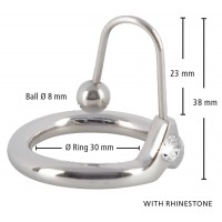 Penisplug - csillogó makkgyűrű gömbös húgycsőtágítóval (ezüst) 33974 termék bemutató kép