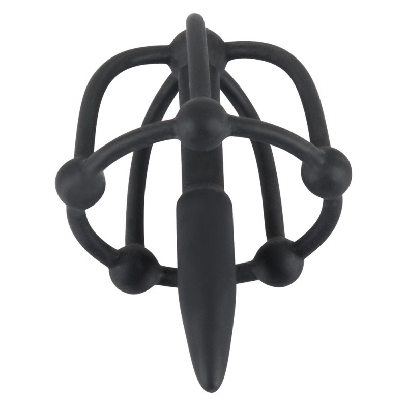 Penisplug - szilikon makk ketrec dilátorral (fekete) 33979 termék bemutató kép