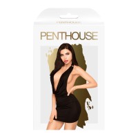 Penthouse Heart Rob - mélyen dekoltált ruha és tanga (fekete) 43161 termék bemutató kép