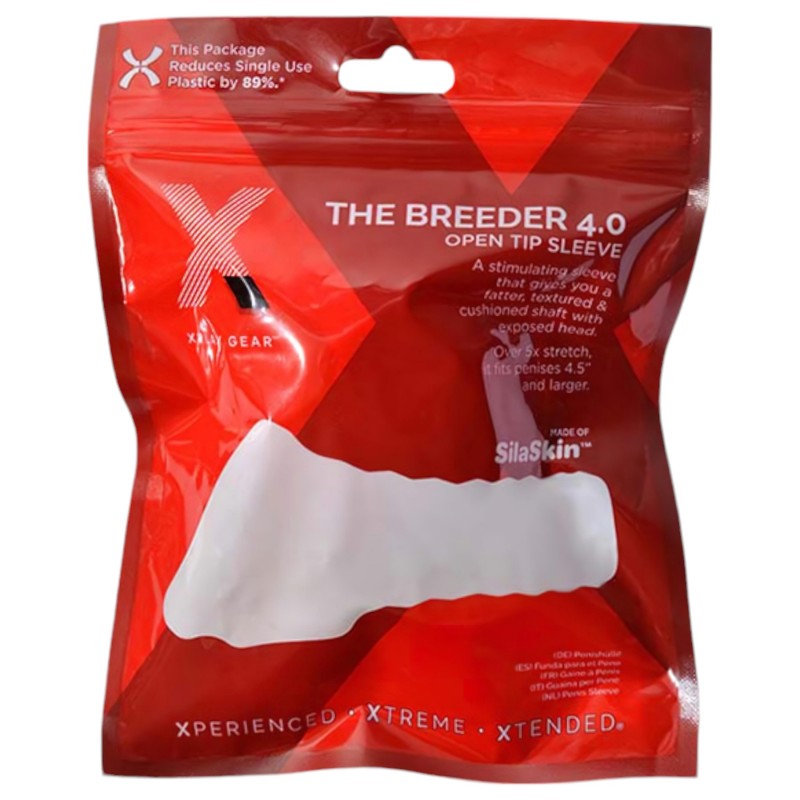 Perfect Fit Breeder - fehér nyitott végű, vastagító péniszköpeny (10 cm) 159605 termék bemutató kép