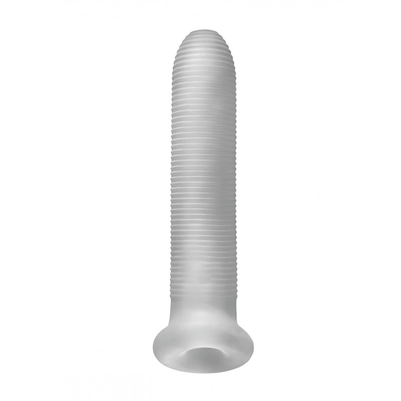 Perfect Fit Fat Boy Micro Ribbed - fehér vastagító péniszköpeny (19 cm) 158745 termék bemutató kép