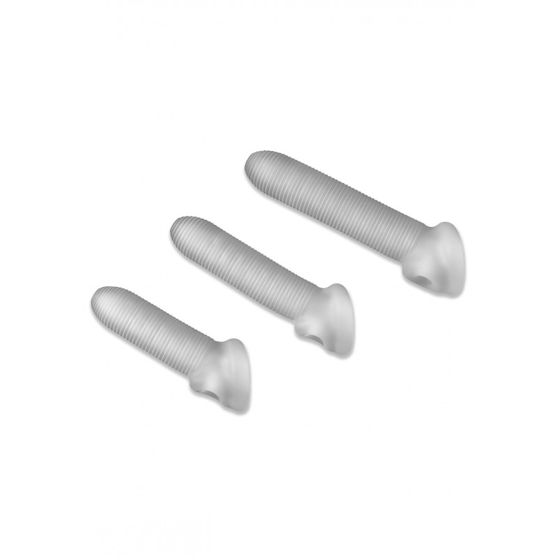 Perfect Fit Fat Boy Micro Ribbed - fehér vastagító péniszköpeny (19 cm) 158747 termék bemutató kép