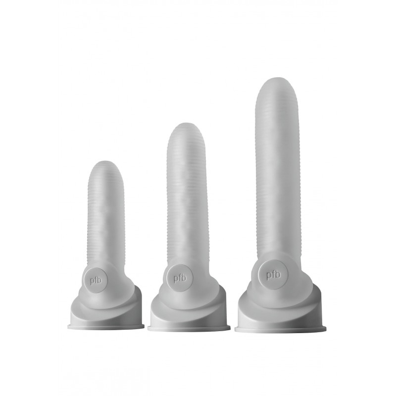 Perfect Fit Fat Boy Micro Ribbed - fehér vastagító péniszköpeny (19 cm) 158748 termék bemutató kép