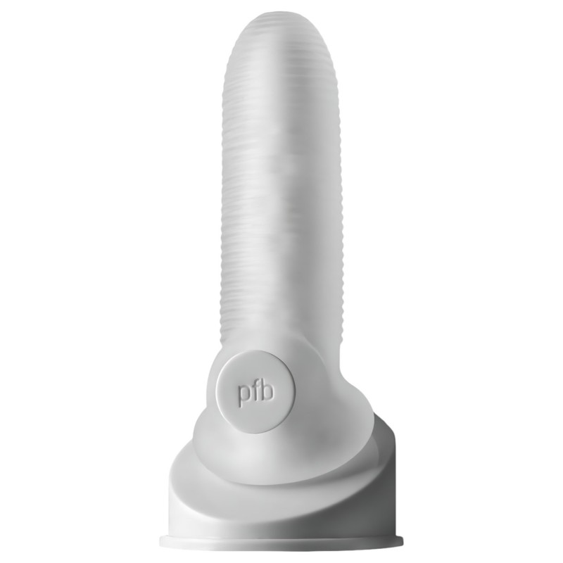 Perfect Fit - Fat Boy Micro Ribbed - péniszköpeny (15 cm, fehér) 136184 termék bemutató kép