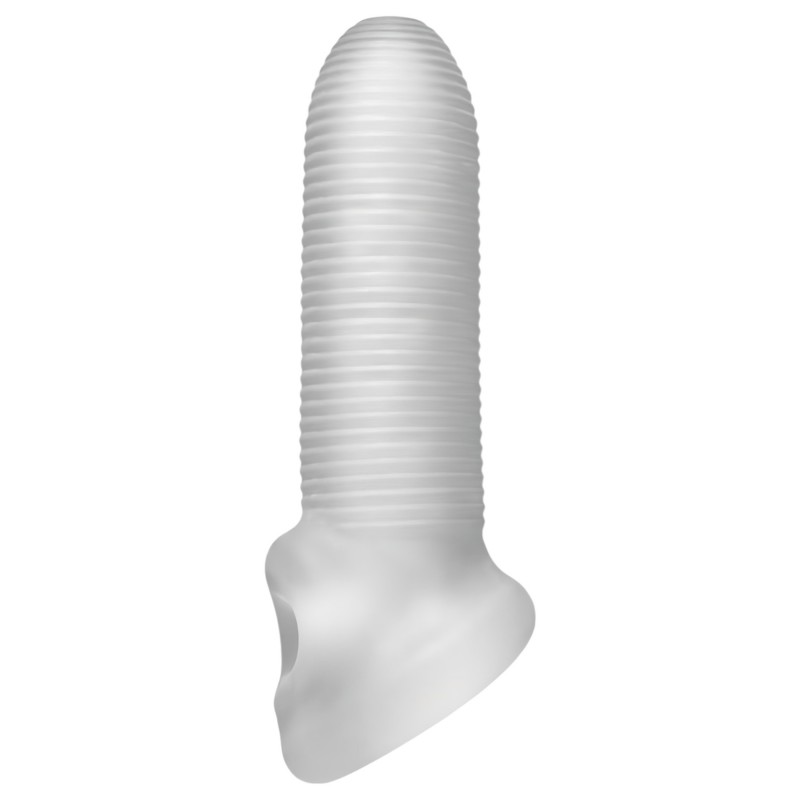 Perfect Fit - Fat Boy Micro Ribbed - péniszköpeny (15 cm, fehér) 136185 termék bemutató kép