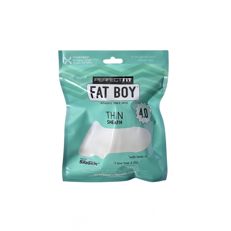 Perfect Fit Fat Boy Thin - fehér vastagító péniszköpeny (10 cm) 156242 termék bemutató kép