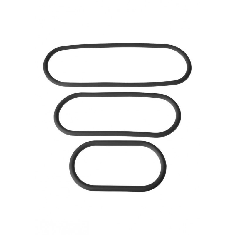 Perfect Fit Slim Wrap - vékony péniszgyűrű szett - fekete (3db) 68082 termék bemutató kép