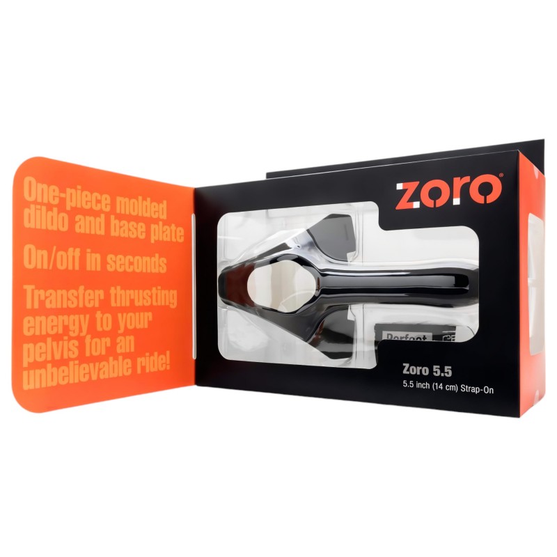 Perfect Fit ZORO 5.5- felcsatolható dildó (14 cm, fekete) 134801 termék bemutató kép