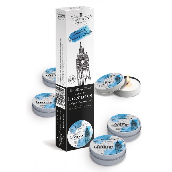 Petits Joujoux London masszázsgyertya - rebarbara-amber (5x43ml)
