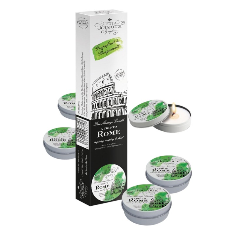 Petits Joujoux Rome masszázsgyertya - grapefruit-bergamot 5x43ml 93804 termék bemutató kép