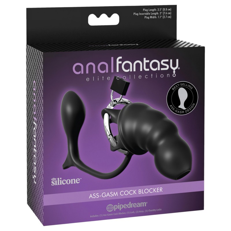 Pipedream Anal Fantasy Elite - anál plug és péniszketrec (fekete) 149336 termék bemutató kép