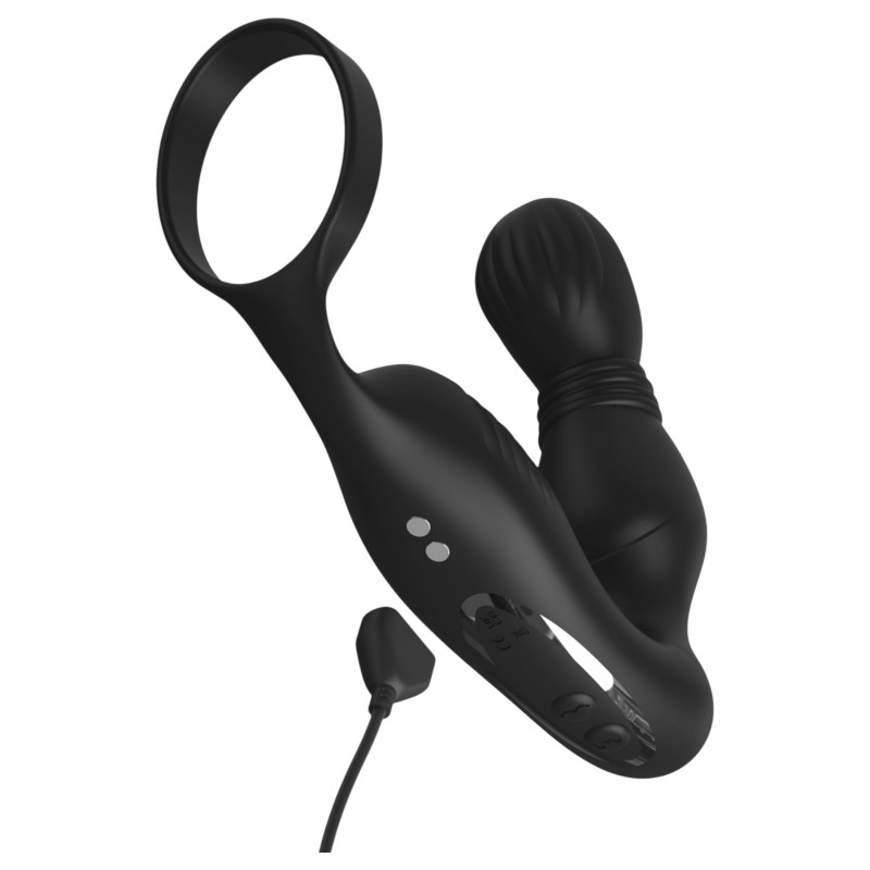 Pipedream Anal Fantasy Elite - prosztata vibrátor péniszgyűrűvel (fekete) 136989 termék bemutató kép