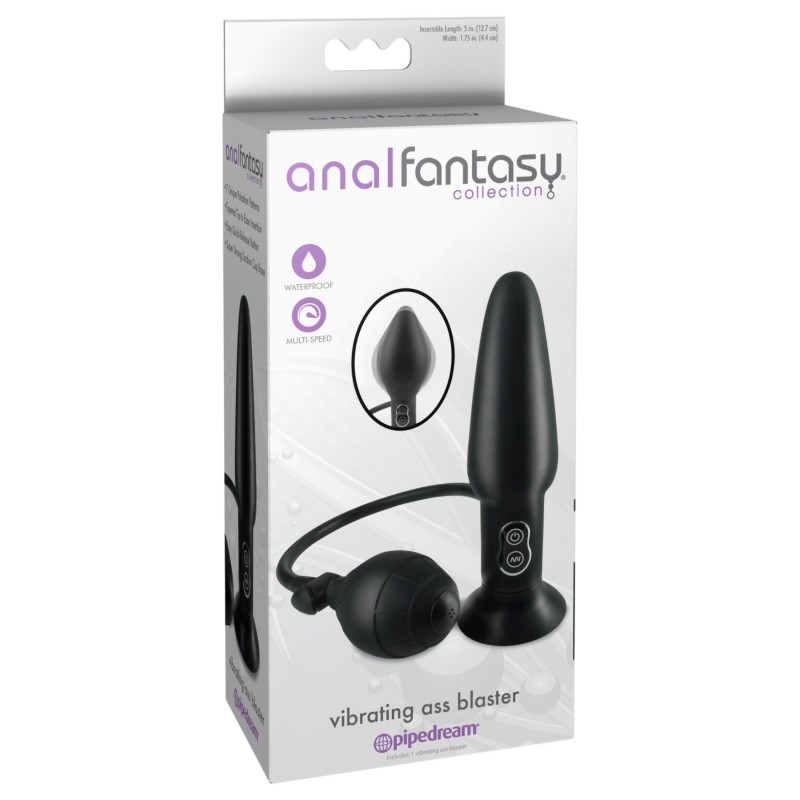 Pipedream - Anal Fantasy - pumpálható vibrációs anál plug (fekete) 136965 termék bemutató kép