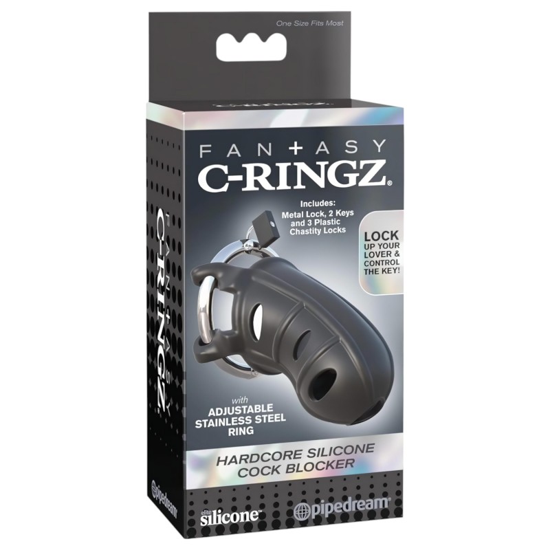 Pipedream - C-Ringz - szilikon pénisz ketrec (fekete) 136257 termék bemutató kép
