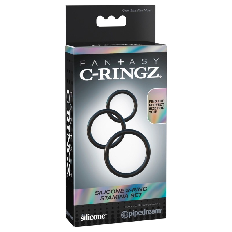Pipedream - Fantasy C-Ringz - péniszgyűrű trió (fekete) 136971 termék bemutató kép