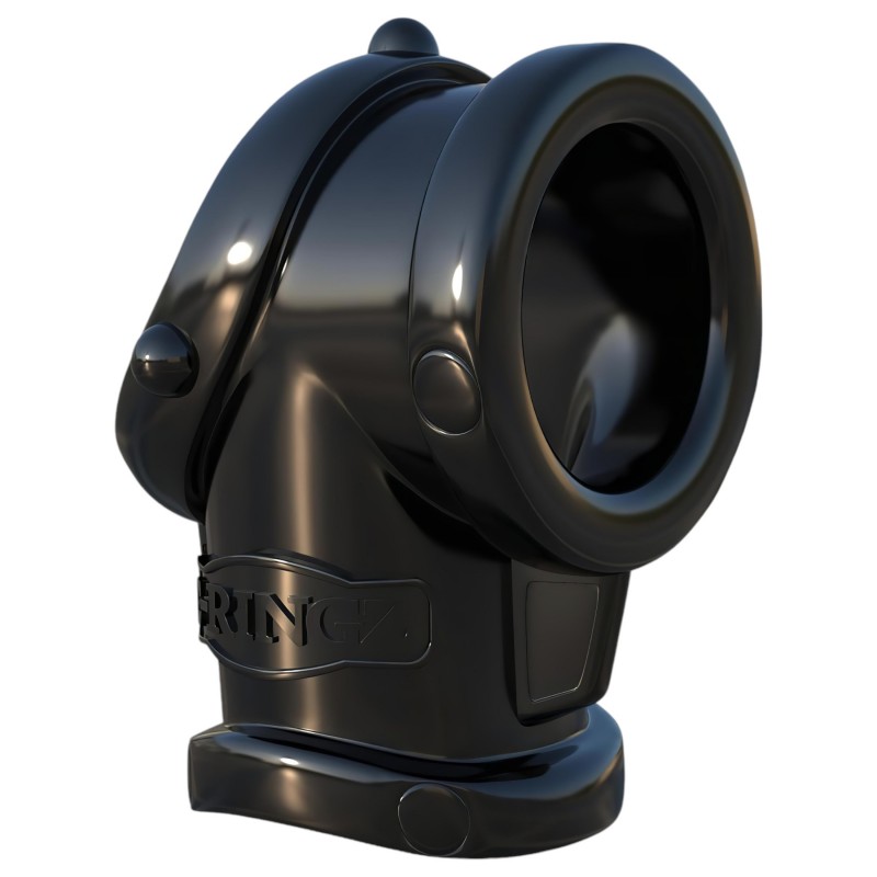 Pipedream Fantasy Cock Pipe - péniszgyűrű és herenyújtó-gyűrű (fekete) 136533 termék bemutató kép