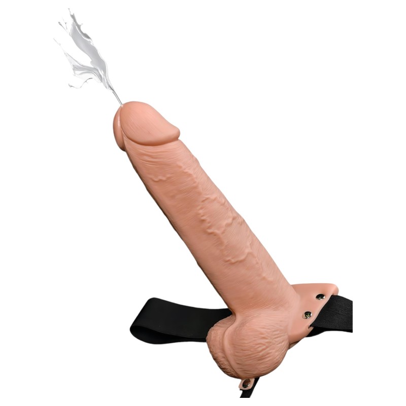Pipedream Fetish Strap-On 9 - felcsatolható, üreges, spriccelő dildó (testszínű) 136605 termék bemutató kép