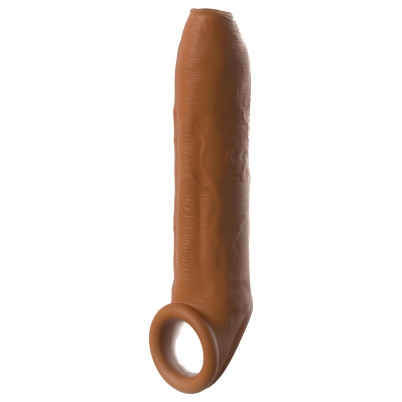 Pipedream - X-TENSION Elite - nyitott végű péniszköpeny (sötét natúr) 136761 termék bemutató kép