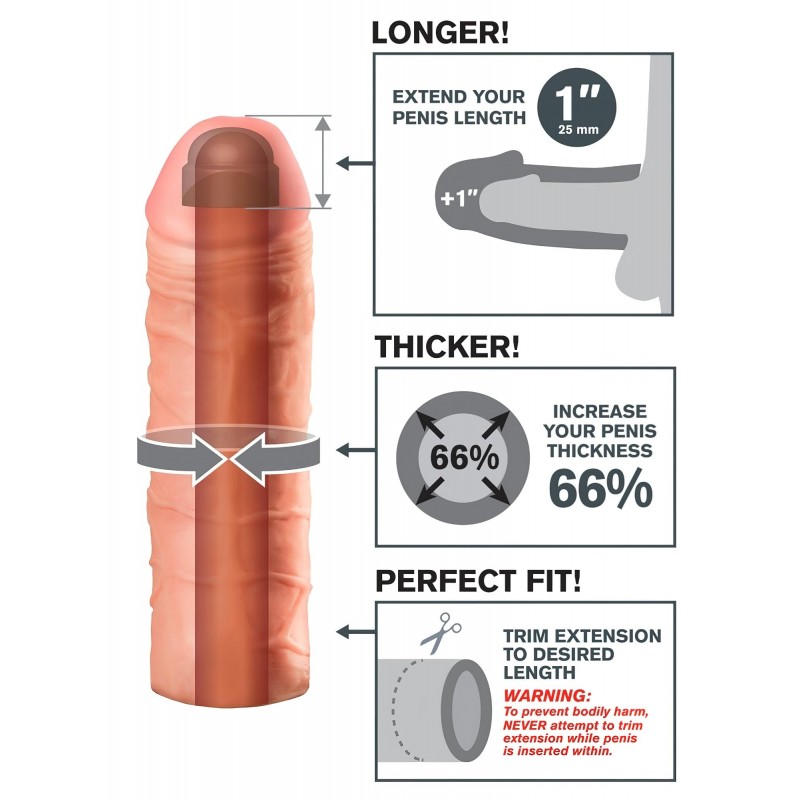 Pipedream X-TENSION Mega 1 - hosszabbító péniszköpeny (17,7cm) 158741 termék bemutató kép