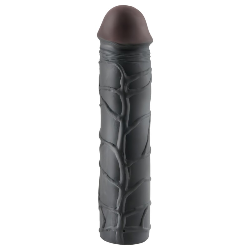 Pipedream - X-TENSION Mega 3 - élethű péniszköpeny (22,8 cm, fekete) 136636 termék bemutató kép
