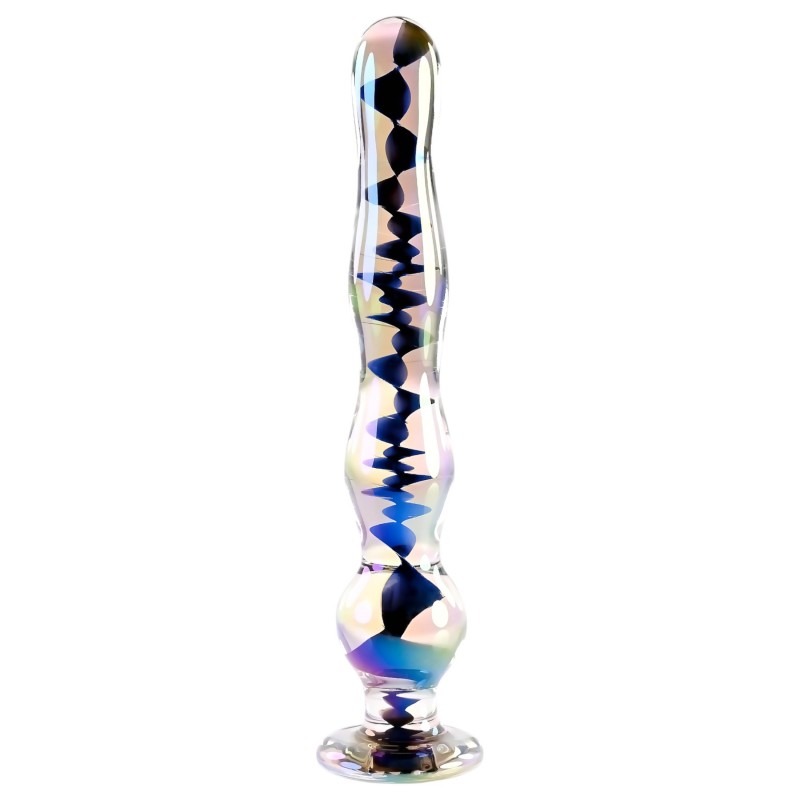 Playboy Jewels - hullámos üveg dildó (átlátszó) 106928 termék bemutató kép