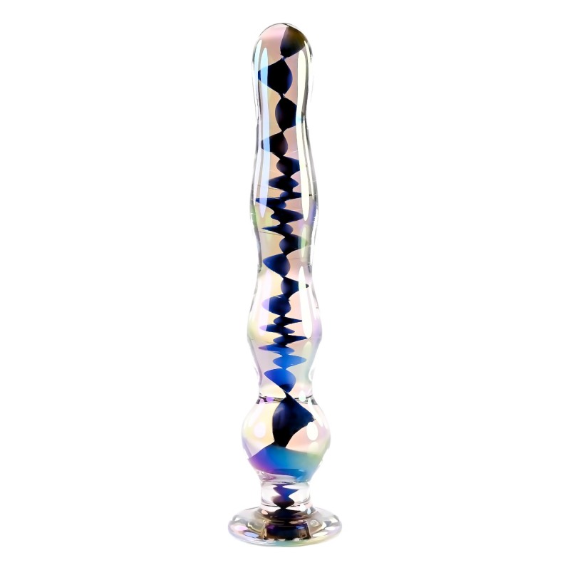 Playboy Jewels - hullámos üveg dildó (átlátszó) 95332 termék bemutató kép