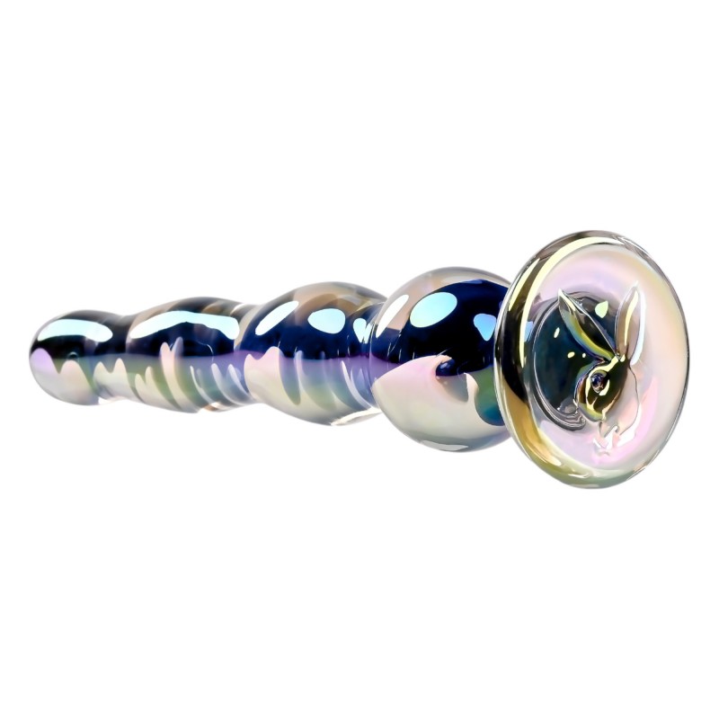 Playboy Jewels - hullámos üveg dildó (átlátszó) 95333 termék bemutató kép