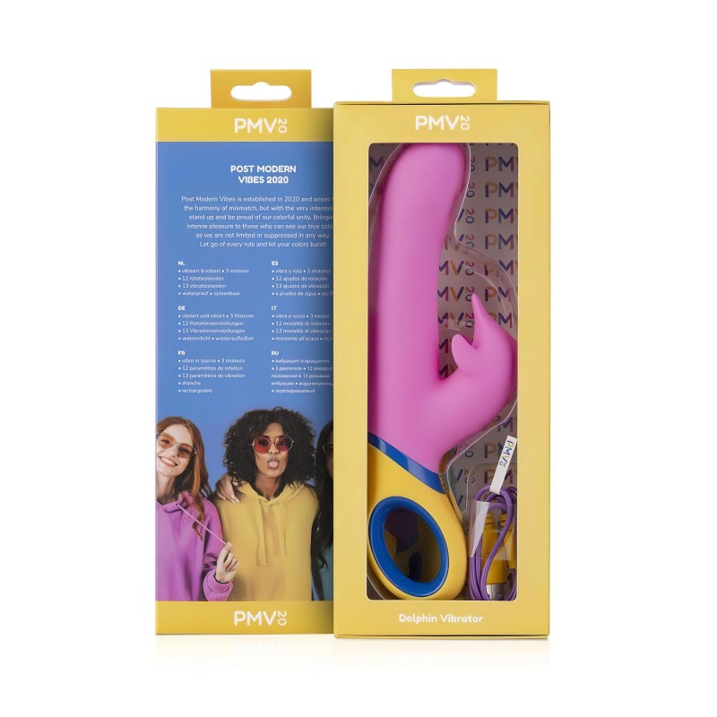 PMV20 Copy Dolphin - forgó, csiklókaros vibrátor (pink) 98495 termék bemutató kép