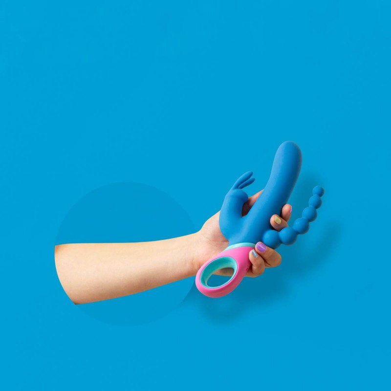 PMV20 Vice Double - forgó, háromágú vibrátor (kék) 39061 termék bemutató kép