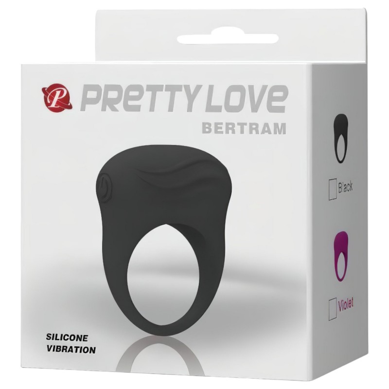 Pretty Love Bertram - rezgő péniszgyűrű (fekete) 168554 termék bemutató kép