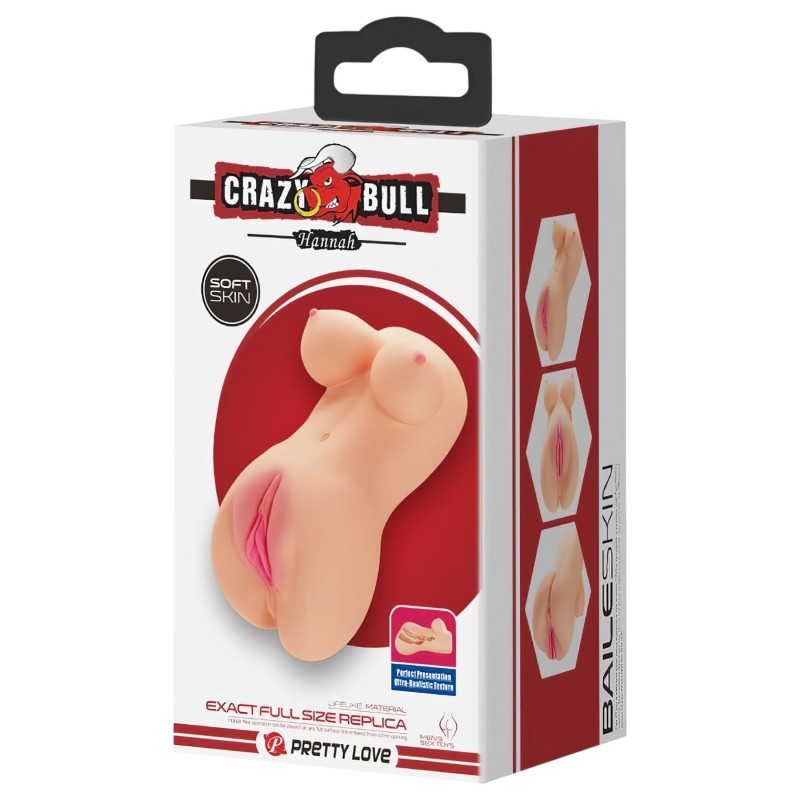 Pretty Love Crazy Bull AI Dream Girl - élethű mini torzó maszturbátor (natúr) 147016 termék bemutató kép