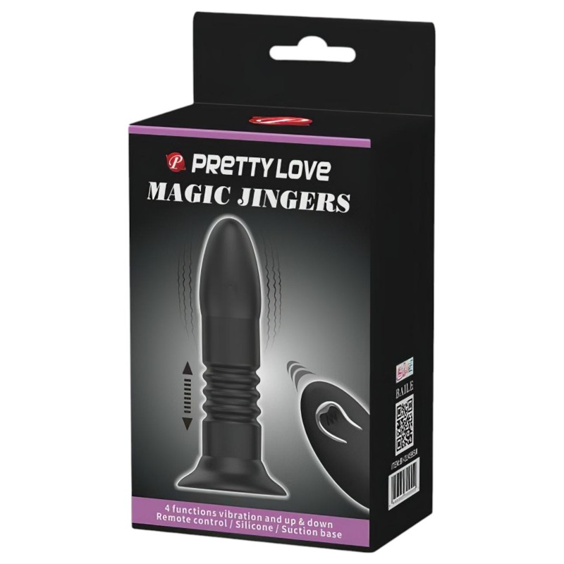 Pretty Love Magic Jinger - lökő anál vibrátor (fekete) 103923 termék bemutató kép