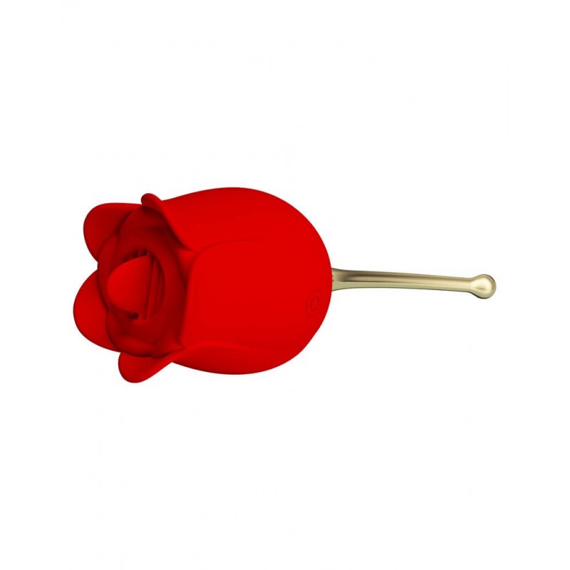 Pretty Love Rose Lover - akkus, nyelves 2in1 csiklóvibrátor (piros) 71565 termék bemutató kép