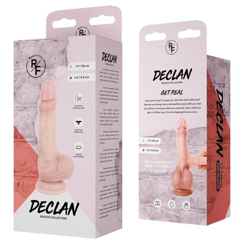 Real Fantasy Declan - élethű dildó előbőrrel (testszínű) - 18 cm 153867 termék bemutató kép