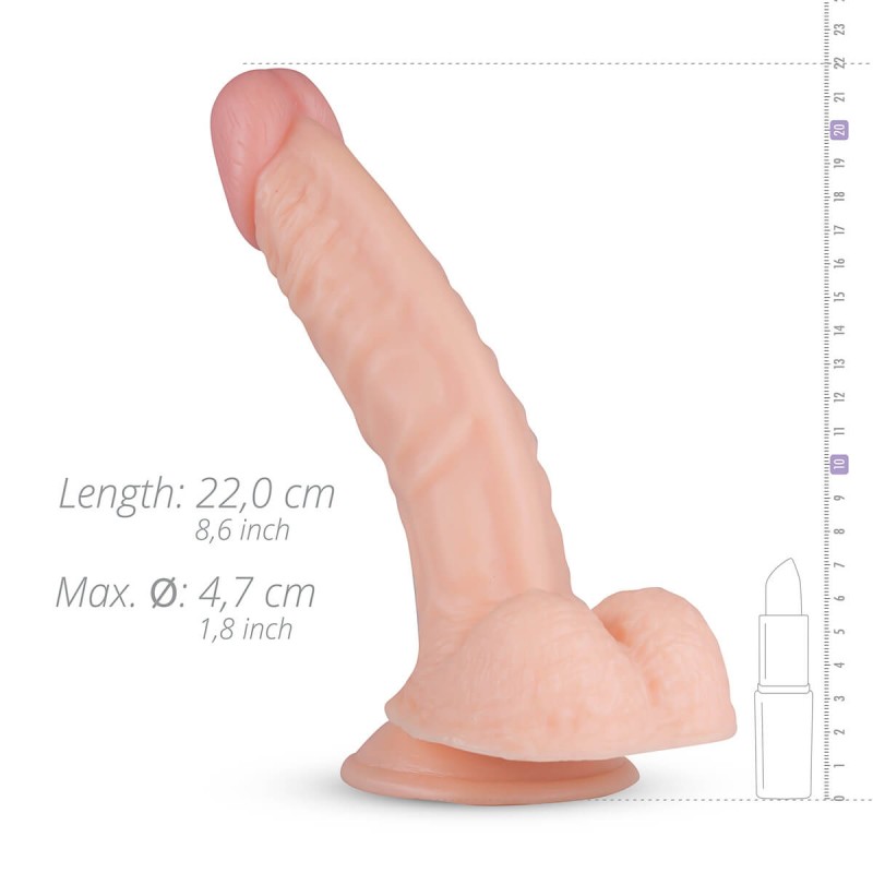 Real Fantasy Derek - herés élethű dildó - 22cm (natúr) 87753 termék bemutató kép