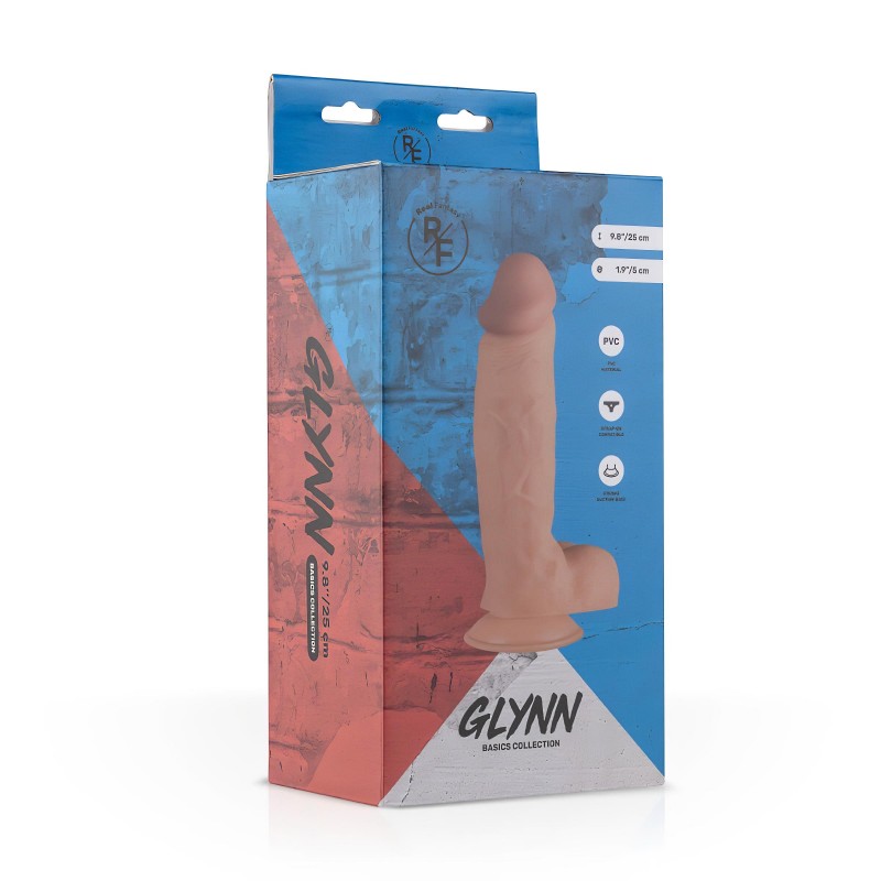 Real Fantasy Glynn - herés élethű dildó - 25 cm (testszínű) 141165 termék bemutató kép