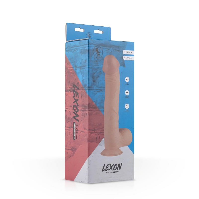 Real Fantasy Lexon - herés élethű dildó - 33 cm (testszínű) 134893 termék bemutató kép