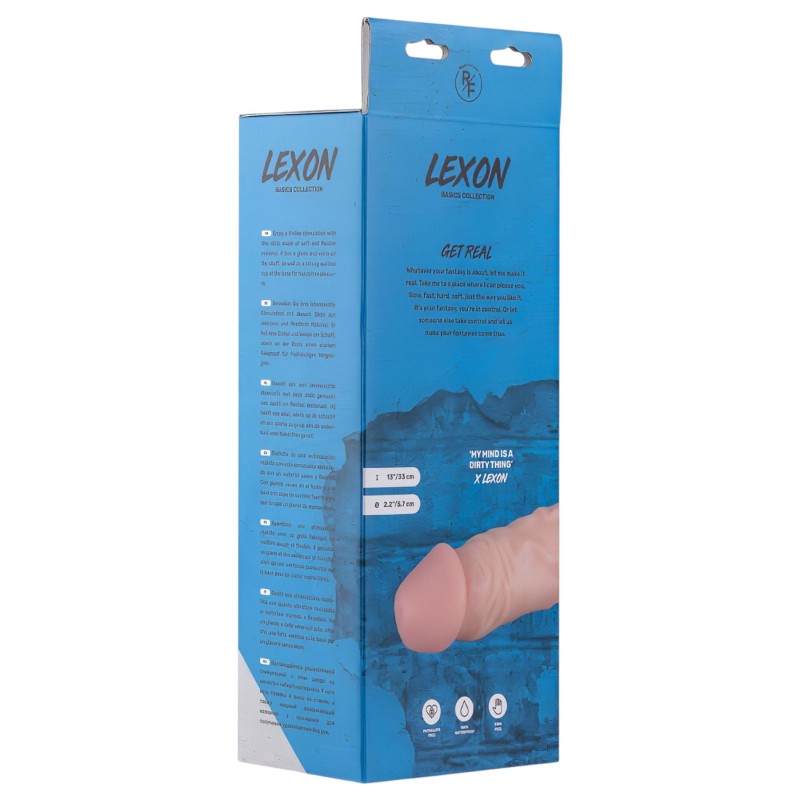 Real Fantasy Lexon - testszínű herés élethű dildó (33 cm) 165156 termék bemutató kép