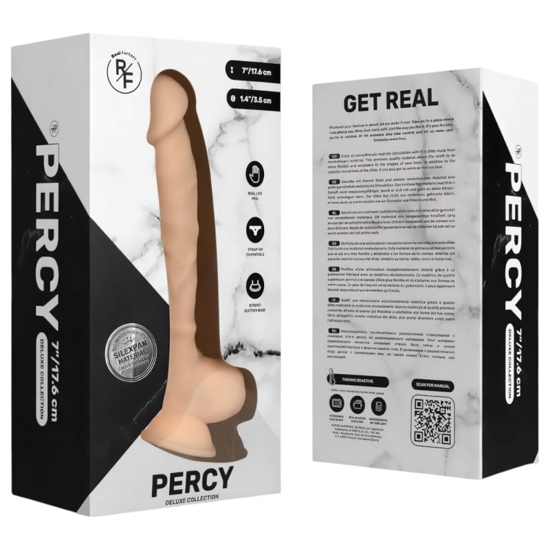 Real Fantasy Percy - élethű dildó - 18 cm (testszínű) 143075 termék bemutató kép